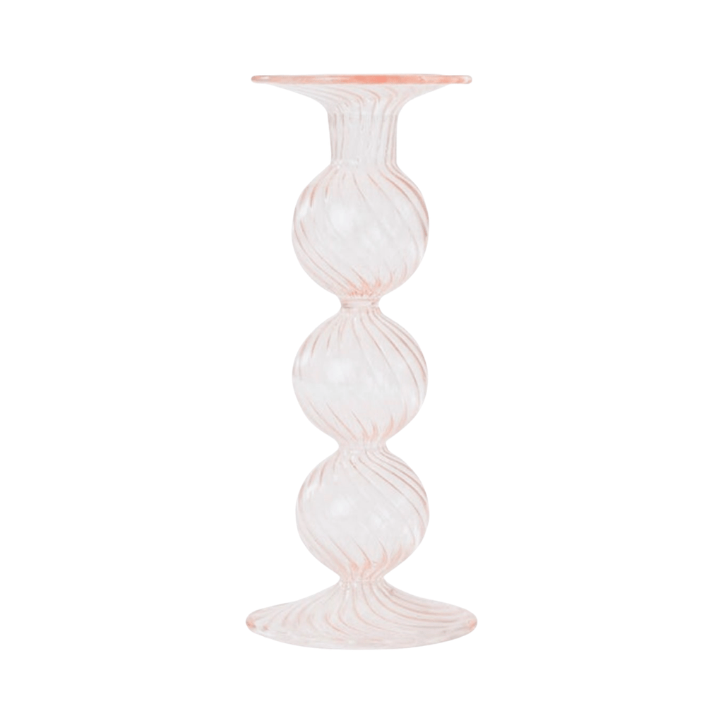 Moonlight Copenhagen Kerzenhalter Wirbel wahlweise blau, rosa oder clear mundgeblasen ca. 21x8cm - Bitangel RENOVATE & FURNISH HOMES GmbH