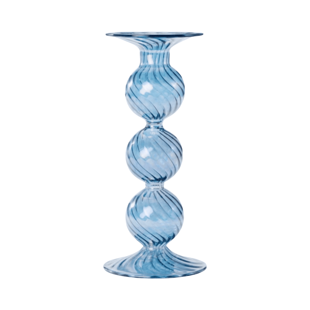 Moonlight Copenhagen Kerzenhalter Wirbel wahlweise blau, rosa oder clear mundgeblasen ca. 21x8cm - Bitangel RENOVATE & FURNISH HOMES GmbH