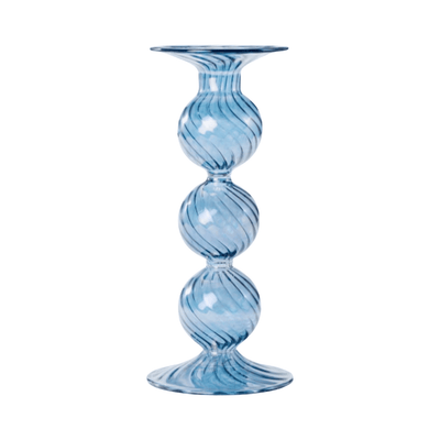 Moonlight Copenhagen Kerzenhalter Wirbel wahlweise blau, rosa oder clear mundgeblasen ca. 21x8cm - Bitangel RENOVATE & FURNISH HOMES GmbH