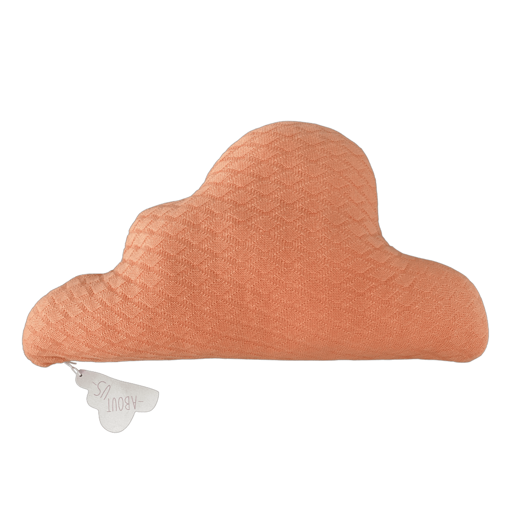 Nuvola Baby Kaschmir/Baumwolle Babykissen aus hochwertigstem italienischen Kaschmir koralle/grau 60x30cm - Bitangel RENOVATE & FURNISH HOMES GmbH