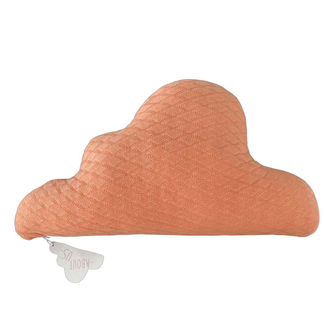 Nuvola Baby Kaschmir/Baumwolle Babykissen aus hochwertigstem italienischen Kaschmir koralle/grau 60x30cm - Bitangel RENOVATE & FURNISH HOMES GmbH