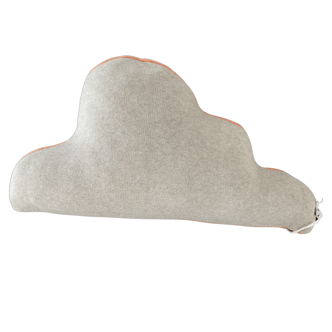 Nuvola Baby Kaschmir/Baumwolle Babykissen aus hochwertigstem italienischen Kaschmir koralle/grau 60x30cm - Bitangel RENOVATE & FURNISH HOMES GmbH