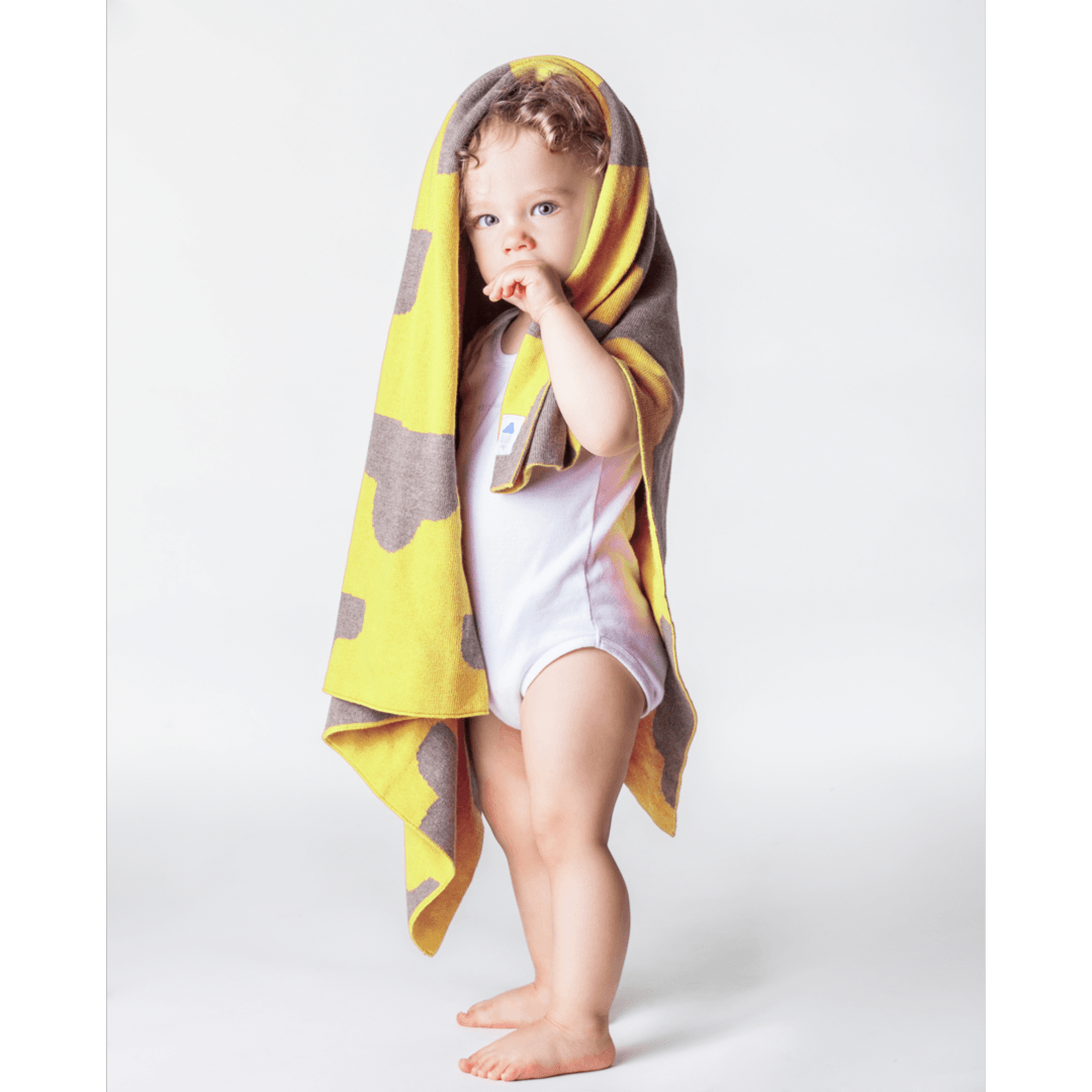 Nuvola Babydecke Kaschmir/Baumwolle wahlweise in verschiedenen Farben hellgrau/gelb/rosa/blau 70x100cm - Bitangel RENOVATE & FURNISH HOMES GmbH