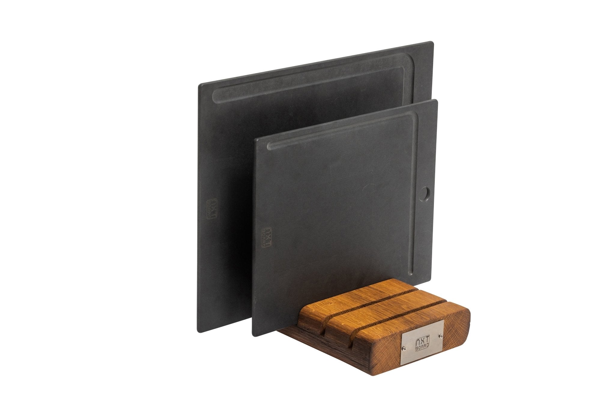 NXT Board exklusiver 4er Schneidebrett-Ständer wahlweise in 4 verschiedenen Versionen, handgearbeitet aus 150 Jahre alter Eichenstehle - Bitangel RENOVATE & FURNISH HOMES GmbH