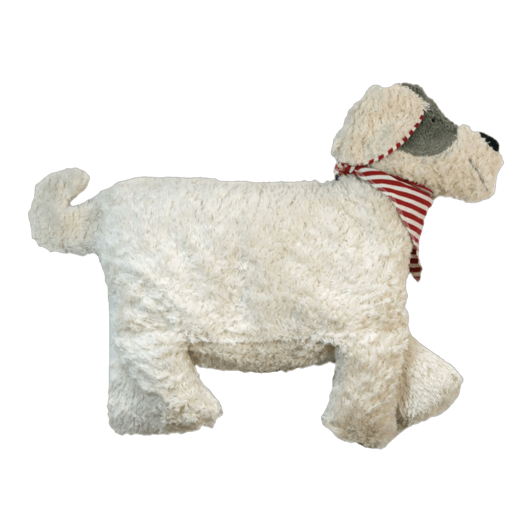 Pat & Patty Bio / Öko Wärme-Kuschelkissen Hund weiß mit Kirschkernfüllung 25x10cm - Bitangel RENOVATE & FURNISH HOMES GmbH