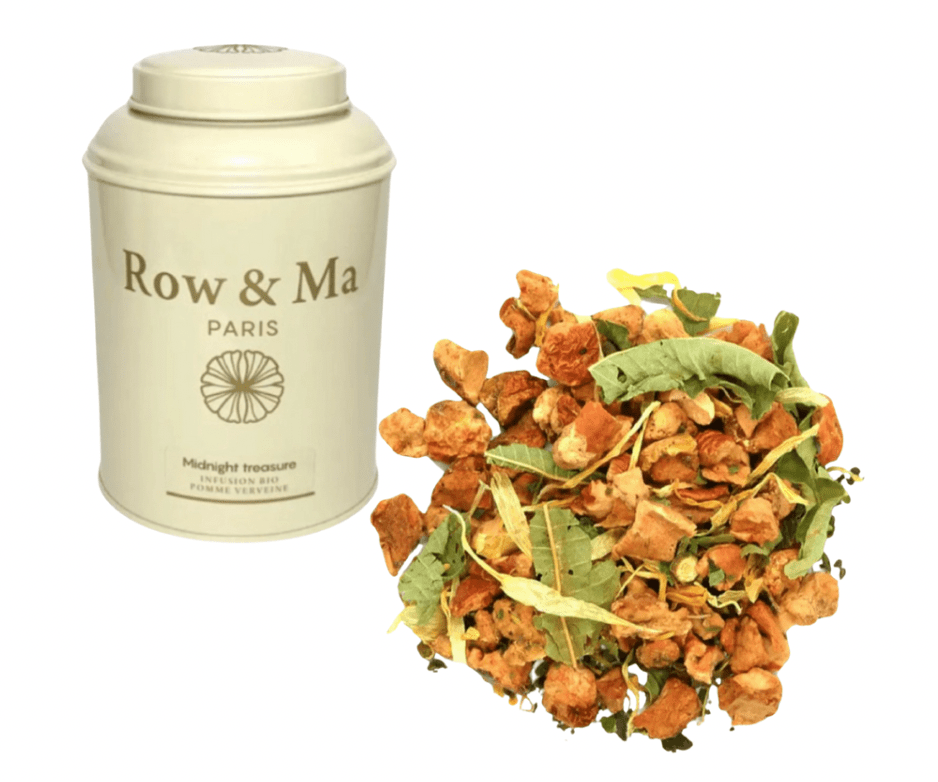 Row & Ma - Midnight Treasure - Bio-Aufguss aus Apfelverbene Premium Qualität verschiedene Varianten: Dose, loser Tee und Teebeutel - Bitangel RENOVATE & FURNISH HOMES GmbH