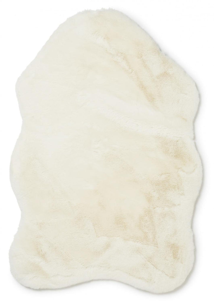 Seidenweiches wunderbares Webpelz-Fell in weiß/ivory ca. 60x90cm - Bitangel RENOVATE & FURNISH HOMES GmbH