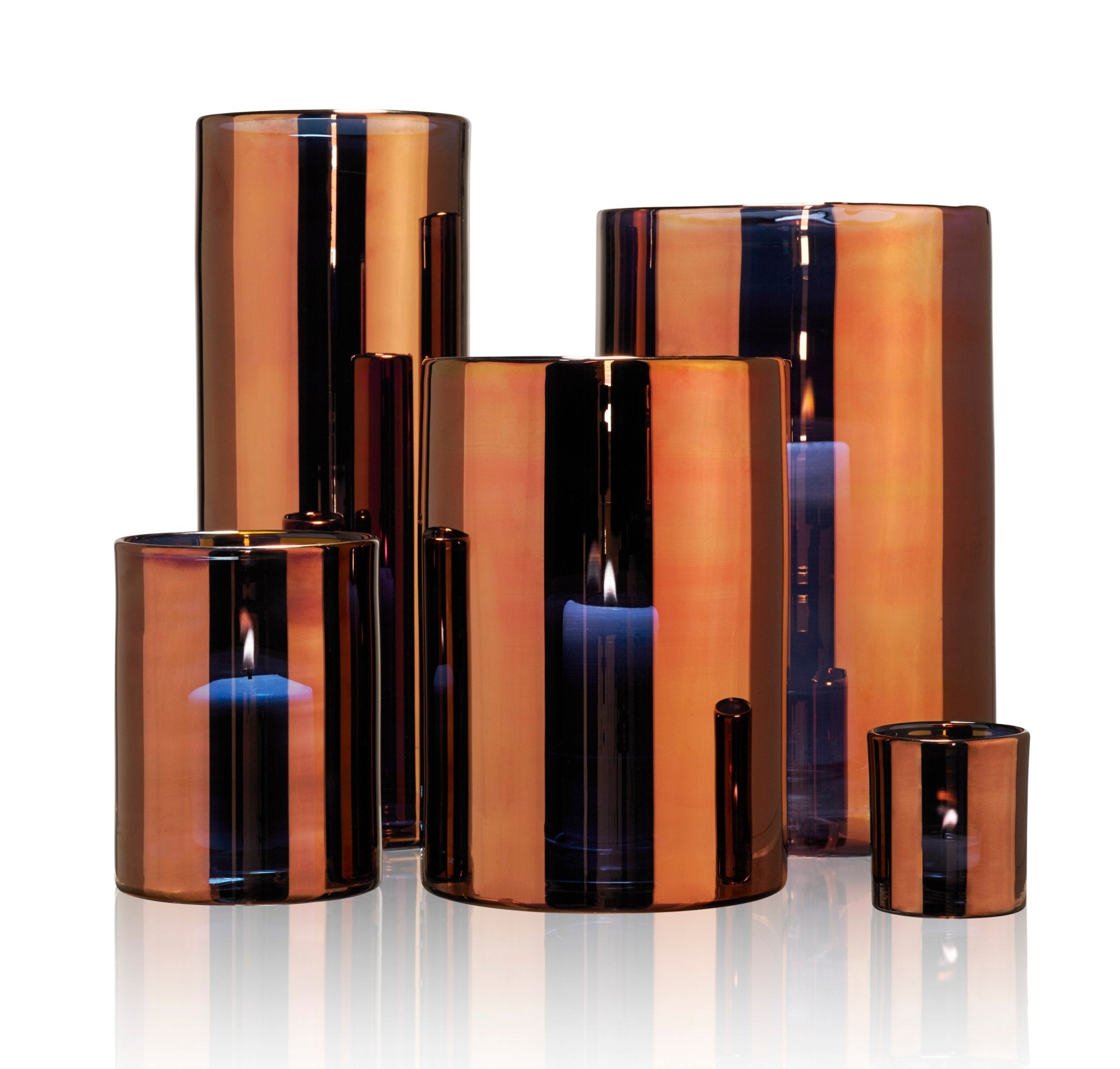 Skogsberg & Smart mundgeblasenes Windlicht Hurricane bronze wahlweise, ca. 9x8cm & ca. 28x19,5cm, 0,5kg & 4kg - Bitangel RENOVATE & FURNISH HOMES GmbH