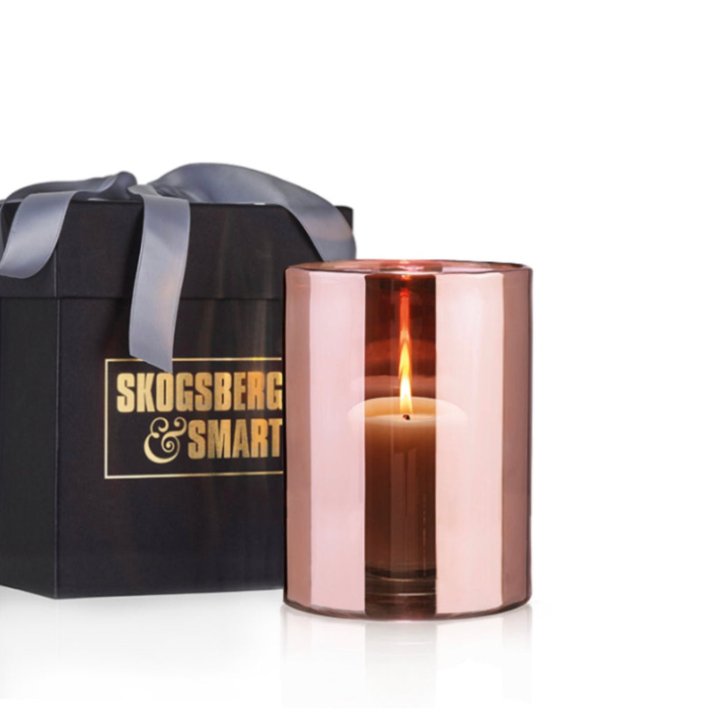 Skogsberg & Smart mundgeblasenes Windlicht Hurricane rosé wahlweise ca. 9x8cm & ca. 18x14cm, ca. 0,5kg & ca. 1,7kg - Bitangel RENOVATE & FURNISH HOMES GmbH