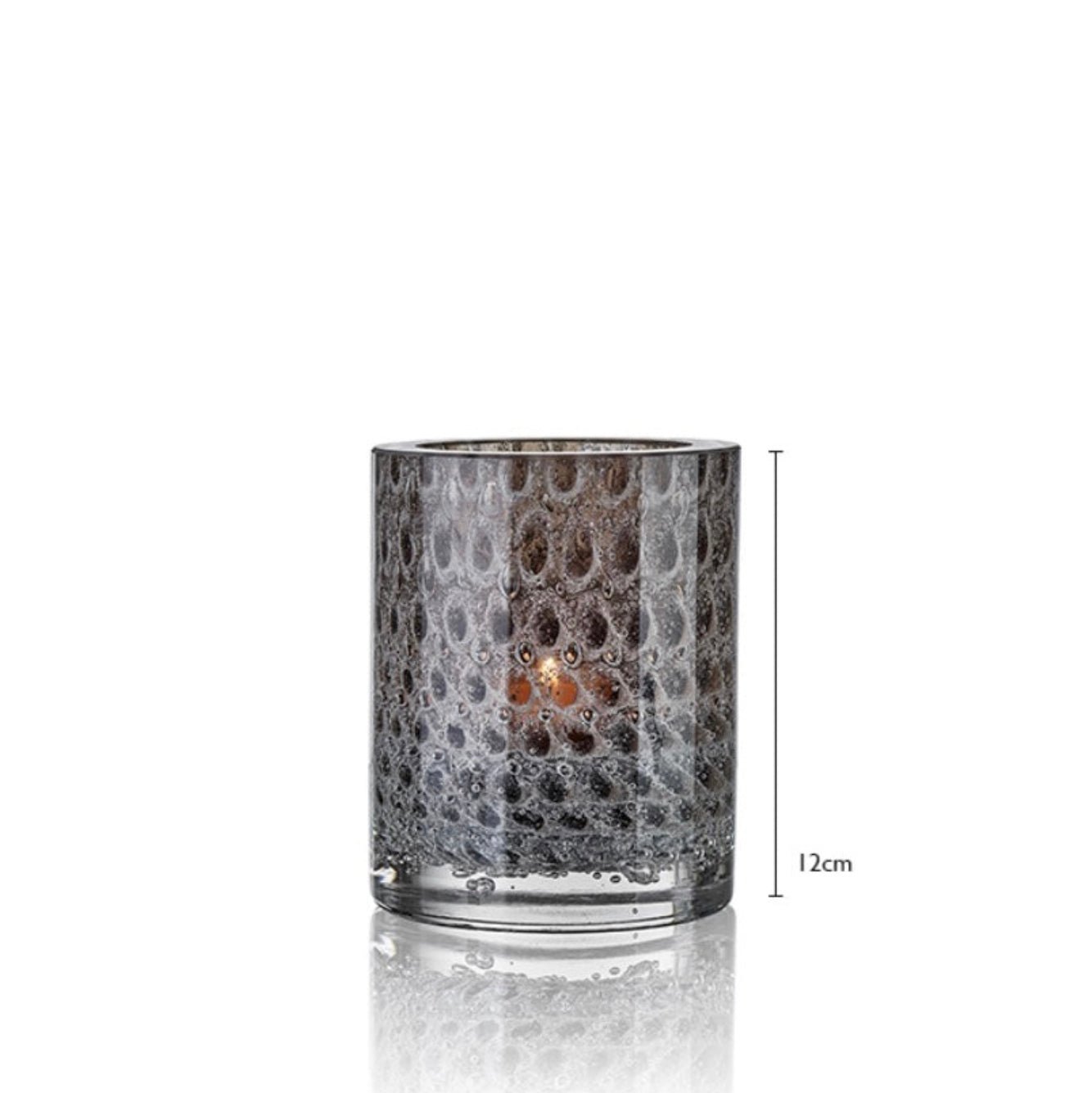 Skogsberg & Smart mundgeblasenes Windlicht Hurricane Spritz wahlweise Sea oder Rauchgrau ca. 12cm lang & 10cm Durchmesser, Gewicht ca. 1,5kg - Bitangel RENOVATE & FURNISH HOMES GmbH