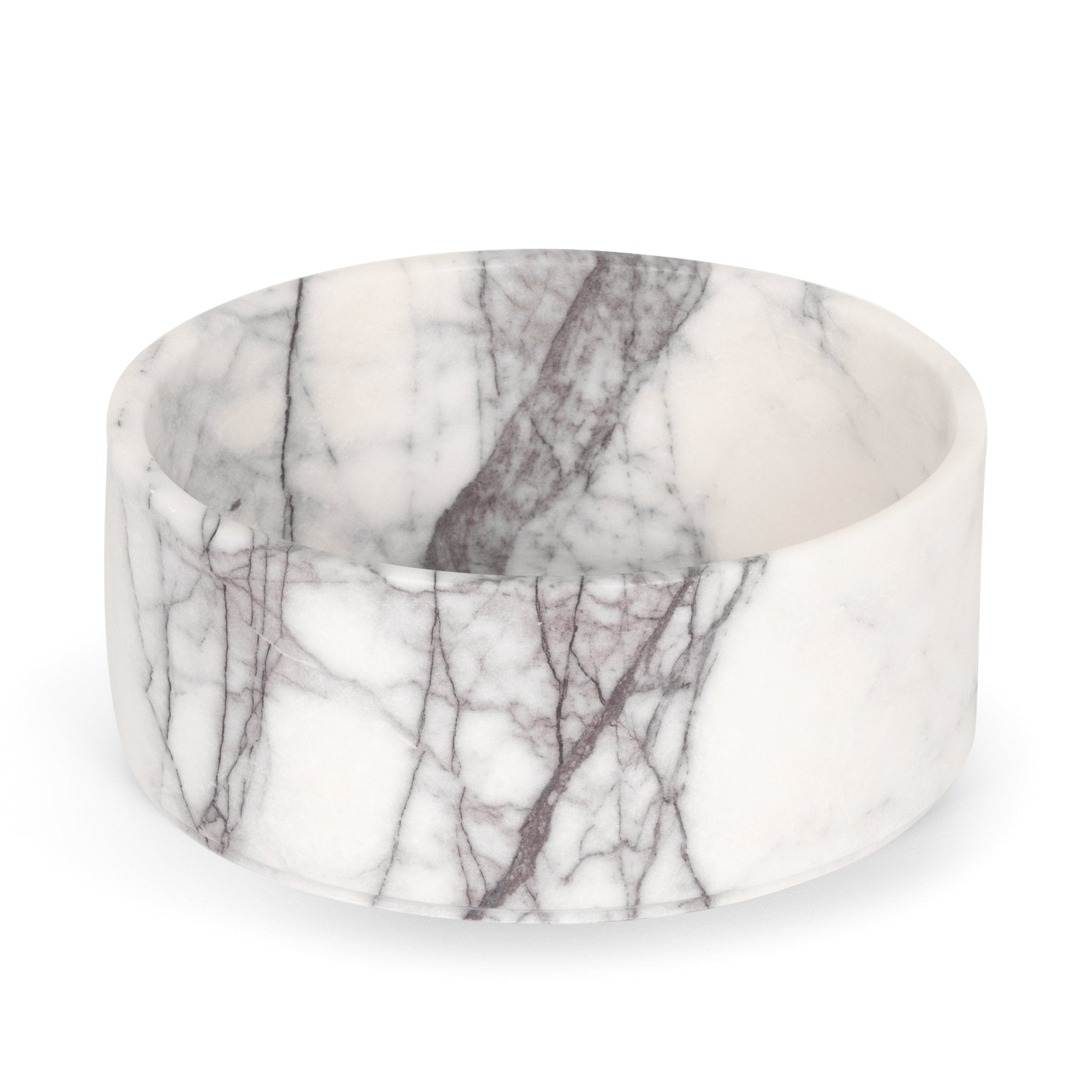 Stoned Marble Aufbewahrungs-Marmorschale wahlweise in Weiß oder Pink in Matt ca. H10xD24cm & ca. 3,50kg - Bitangel RENOVATE & FURNISH HOMES GmbH