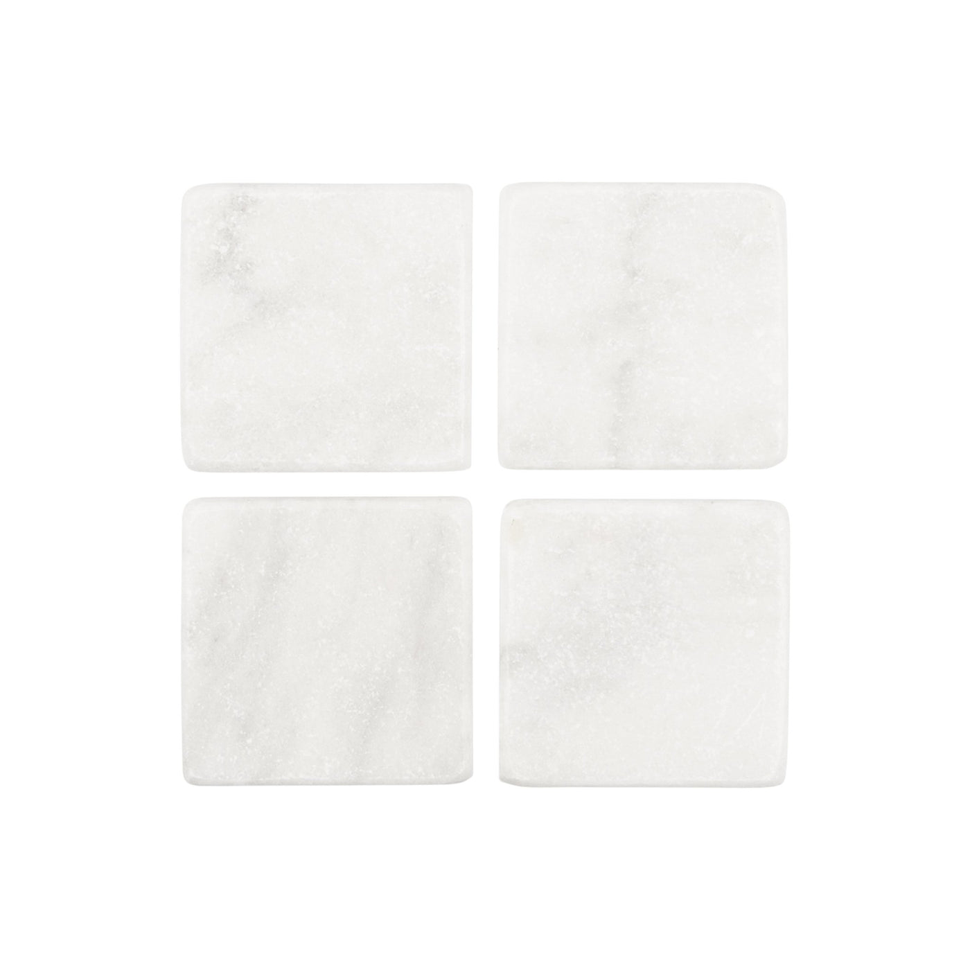 Stoned Marble Marmor-Untersetzer Set mit 4 Stück, Quadratisch wahlweise in Schwarz poliert oder Weiß matt ca. L10xB10xH1cm - Bitangel RENOVATE & FURNISH HOMES GmbH