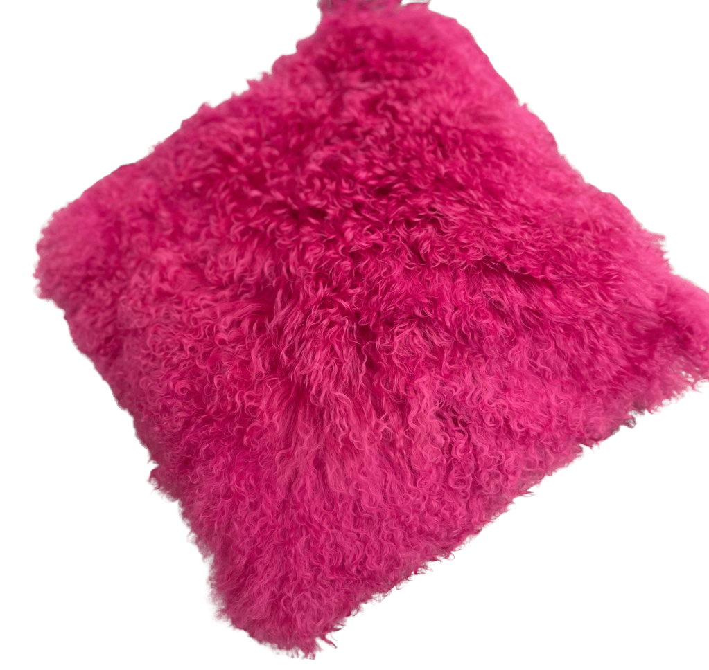 Taff by Thomas Albrecht Tibet Lamm Kissen aus Schurwoll-Walk, in Pink & Ozean Blau wahlweise 50x50cm - Bitangel RENOVATE & FURNISH HOMES GmbH