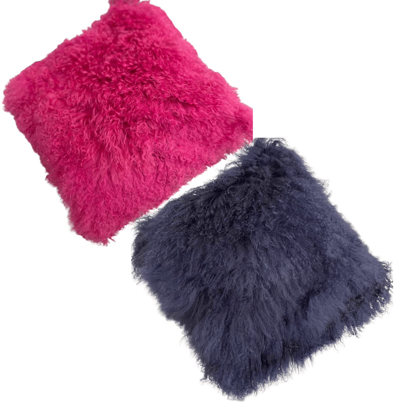 Taff by Thomas Albrecht Tibet Lamm Kissen aus Schurwoll-Walk, in Pink & Ozean Blau wahlweise 50x50cm - Bitangel RENOVATE & FURNISH HOMES GmbH