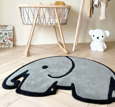 Teppich Elefant aus neuseeländischer Wolle ca. 100x82cm - Bitangel RENOVATE & FURNISH HOMES GmbH