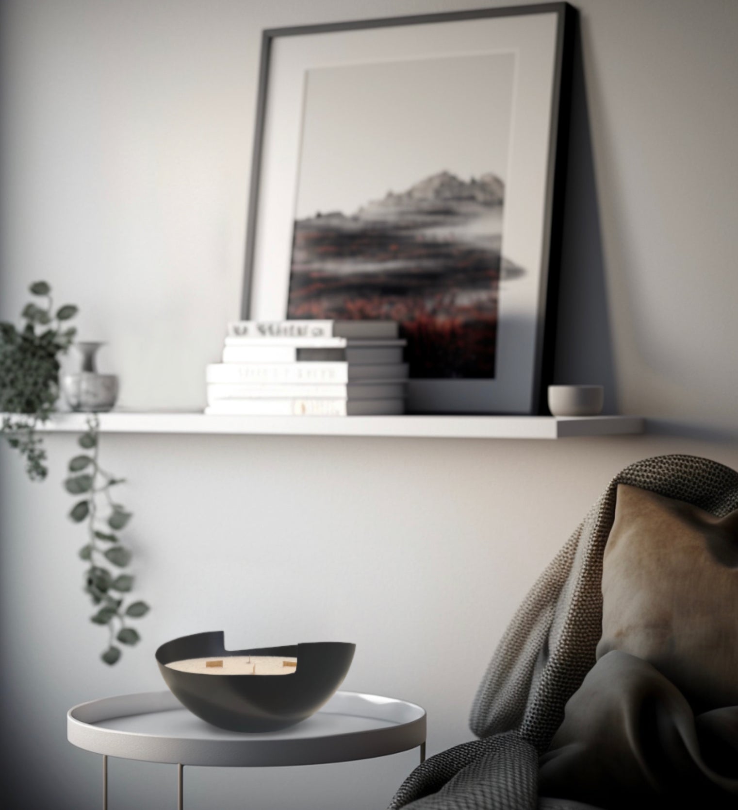 UMAII LEONIE Kerze in einer Schale aus Metall für In-und Outdoor, 100 % Olivenstearin, ohne Paraffin, mit Holzdochten. - Bitangel RENOVATE & FURNISH HOMES GmbH