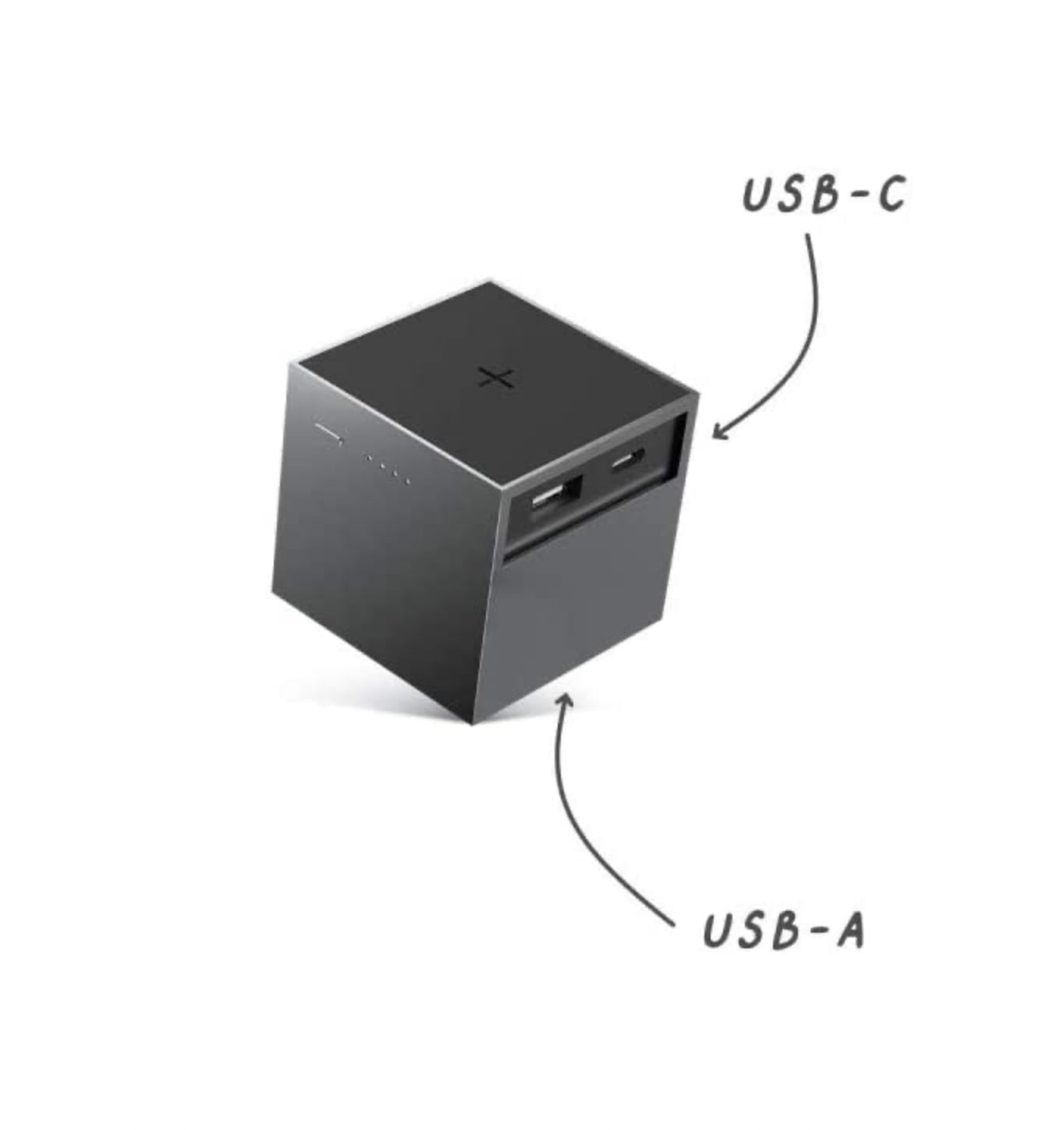 Usbepower CUBO ONE Mini-Würfel mit Wireless & USB & USB-C wahlweise Grau oder Weiß - Bitangel RENOVATE & FURNISH HOMES GmbH