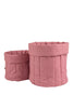 Wigiwama Aufbewahrungs-Set wahlweise in Safranfarben, Himbeerfarben, Safran/Weiß gestreift, OEKO-TEX® ca. 55x40 cm & 45x35cm - Bitangel RENOVATE & FURNISH HOMES GmbH