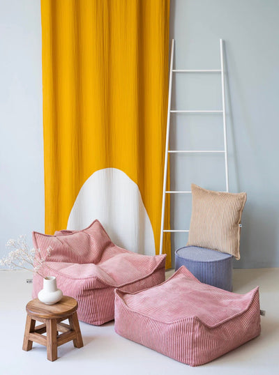 Wigiwama Bubblegum rosé wahlweise Sitzsack oder Ottoman aus aus OEKO-TEX® Cordsamt ca. 80x70x50cm & 60x60x20cm - Bitangel RENOVATE & FURNISH HOMES GmbH