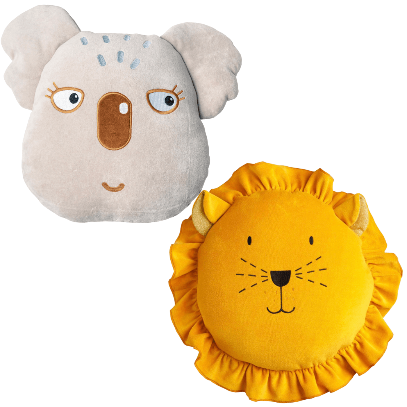 Wigiwama super weiches großes Velvet Kissen wahlweise Koala oder Löwe, OEKO-TEX® Velvet ca. ø35 cm - Bitangel RENOVATE & FURNISH HOMES GmbH