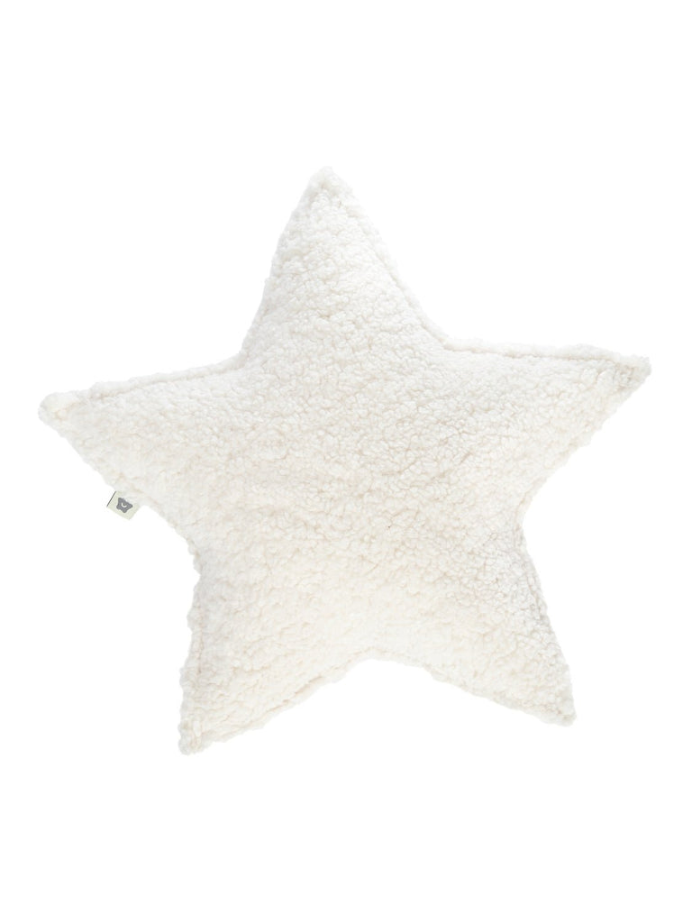 Wigiwama Weihnachtsstern-Kissen aus OEKO-TEX® zertifiziertem Plüsch-Teddystoff Wahlweiße in Eukalyptusgrün oder Weiß ca. 40x40x10cm - Bitangel RENOVATE & FURNISH HOMES GmbH