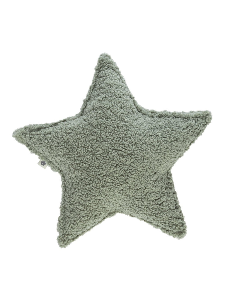 Wigiwama Weihnachtsstern-Kissen aus OEKO-TEX® zertifiziertem Plüsch-Teddystoff Wahlweiße in Eukalyptusgrün oder Weiß ca. 40x40x10cm - Bitangel RENOVATE & FURNISH HOMES GmbH