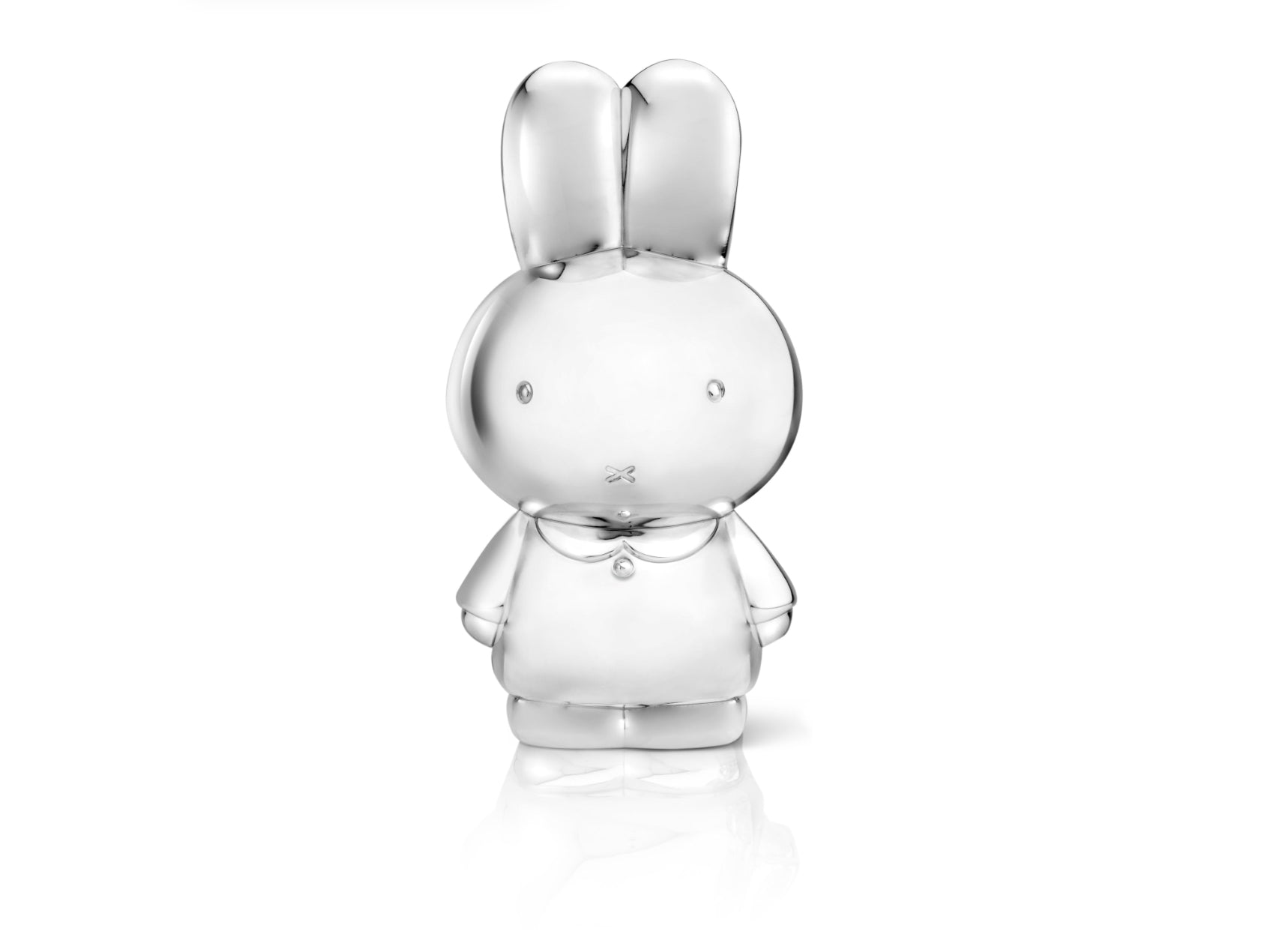 Zilverstad Miffy Spardose wahlweise in vergoldetem Metall ca. H15xB7xT6cm oder versilbertem Metall in XL ca. H15xB8xT7,5cm anlaufgeschützt - Bitangel RENOVATE & FURNISH HOMES GmbH